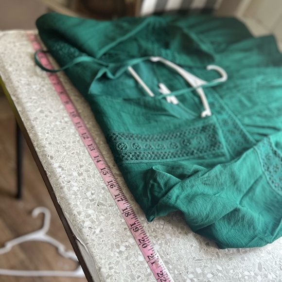 Reserved Emerald Green boho peasant festival Tunic Dress Medium - Picture 9 of 10